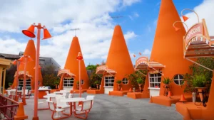 Cozy cone motel from orange cones